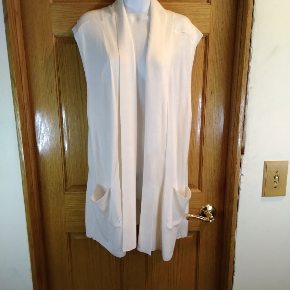 Classic Women's Cream Open Front Vest